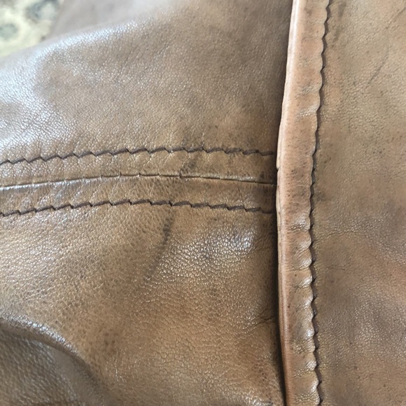 brown mango real leather jacket - Picture 7 of 16